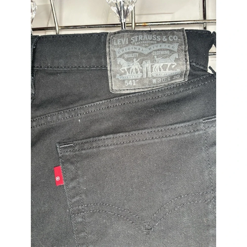 Levi's Men's Reg. Fit Straight Black Denim Jeans Stretch Dark Wash Classic 30x30